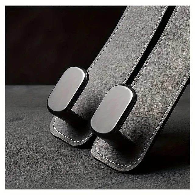 Leather Car Seat Back Hidden Hook - Double Hook Design for Hanging Purses, Bags & More in Style