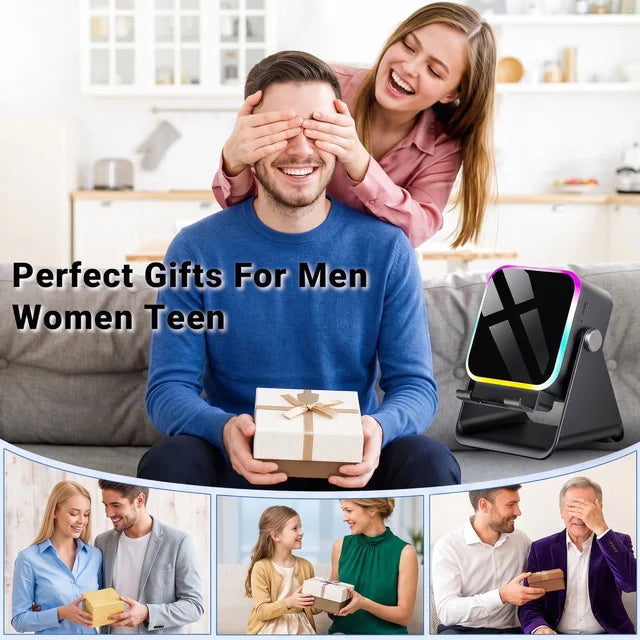 🔥5-in-1 Wireless Induction Speaker Stand – 360° Adjustable, 3500mAh Power Bank & Ambient Light