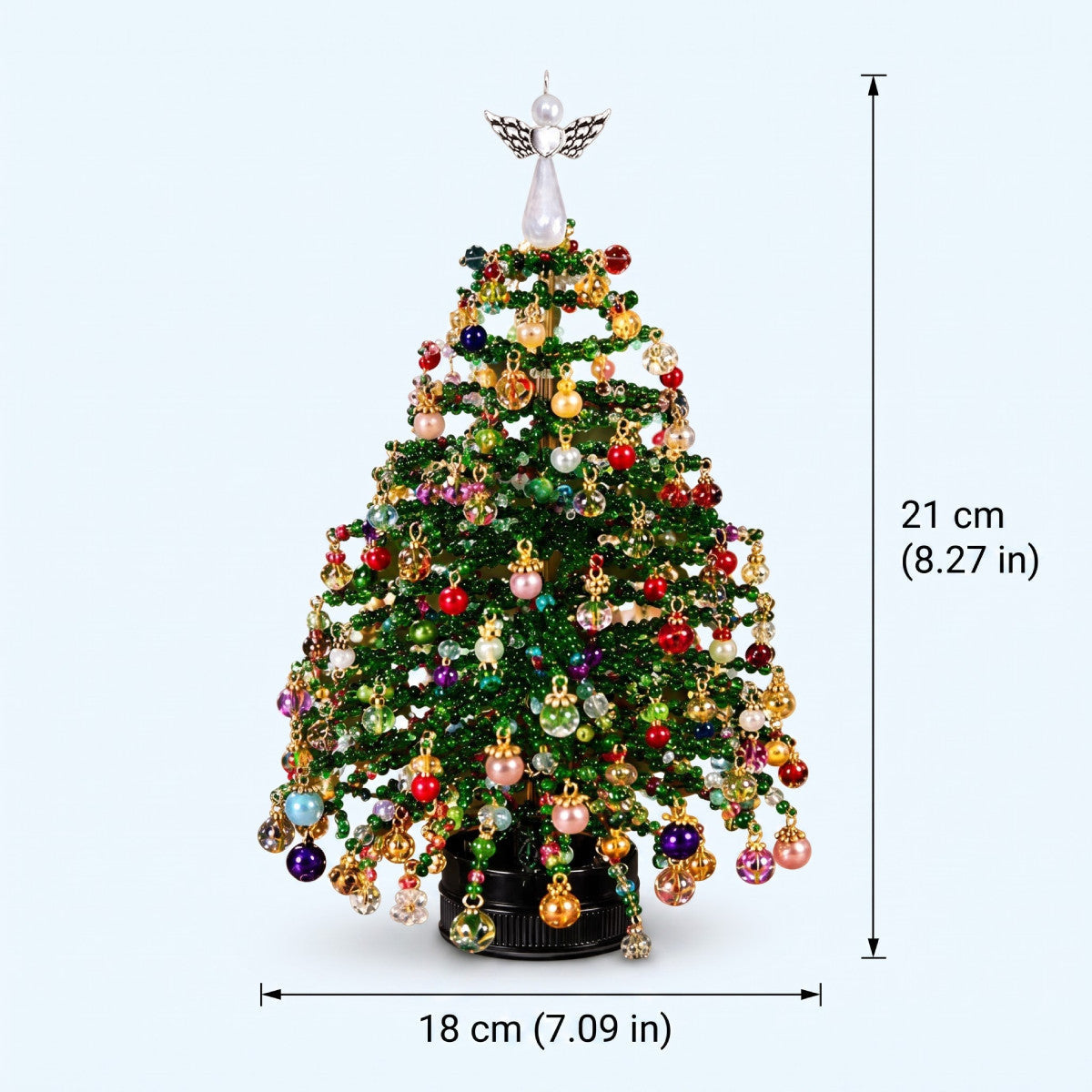 🔥DIY Beaded Christmas Tree Kit – Mini Crystal Bead Craft Set with Angel Topper & Accessories