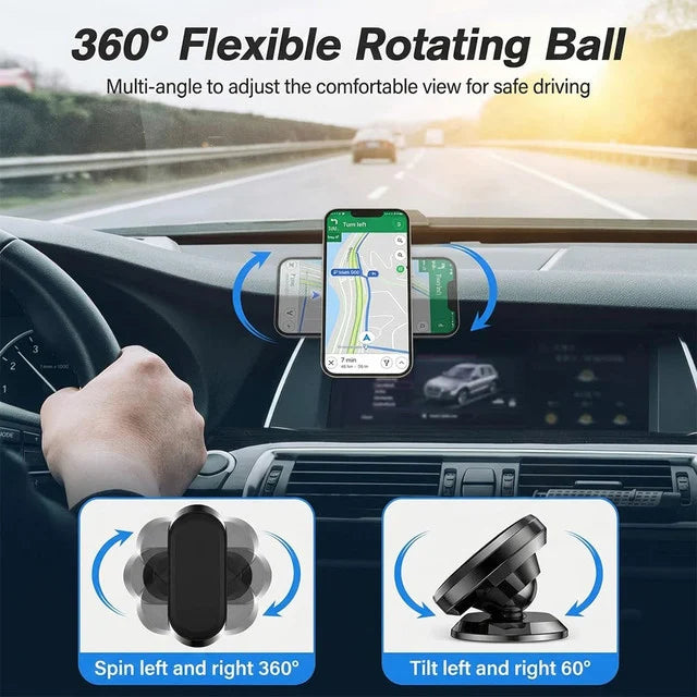 Magnetic Car Phone & Tablet Mounts – Adjustable 360° Rotating Suction Cup Holders