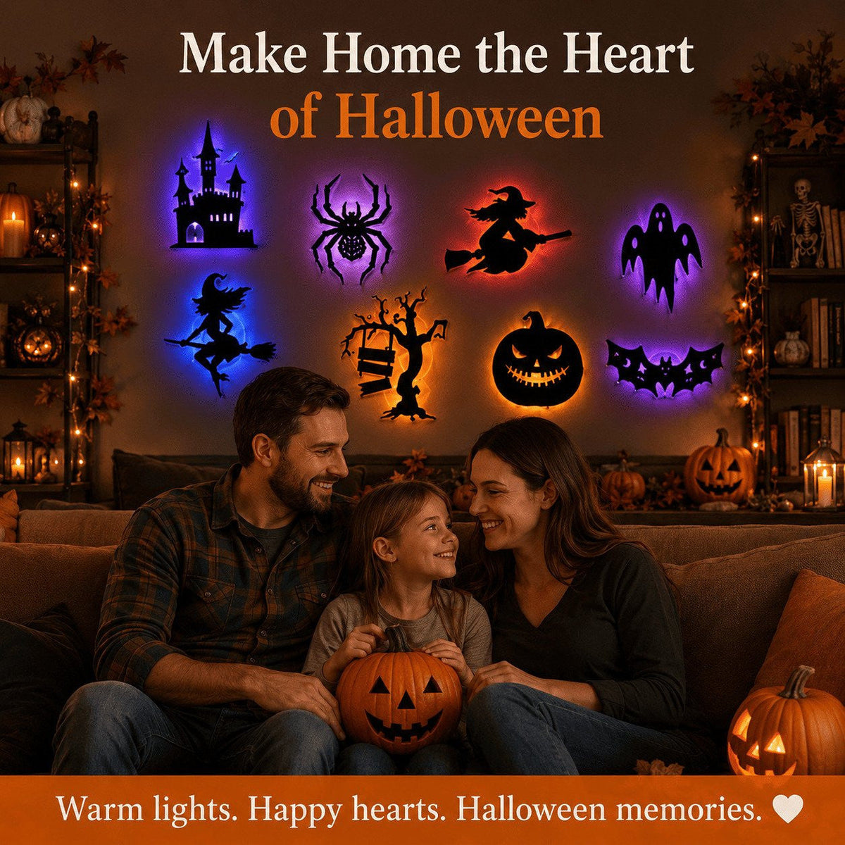 Halloween LED Silhouette Wall Light Stickers