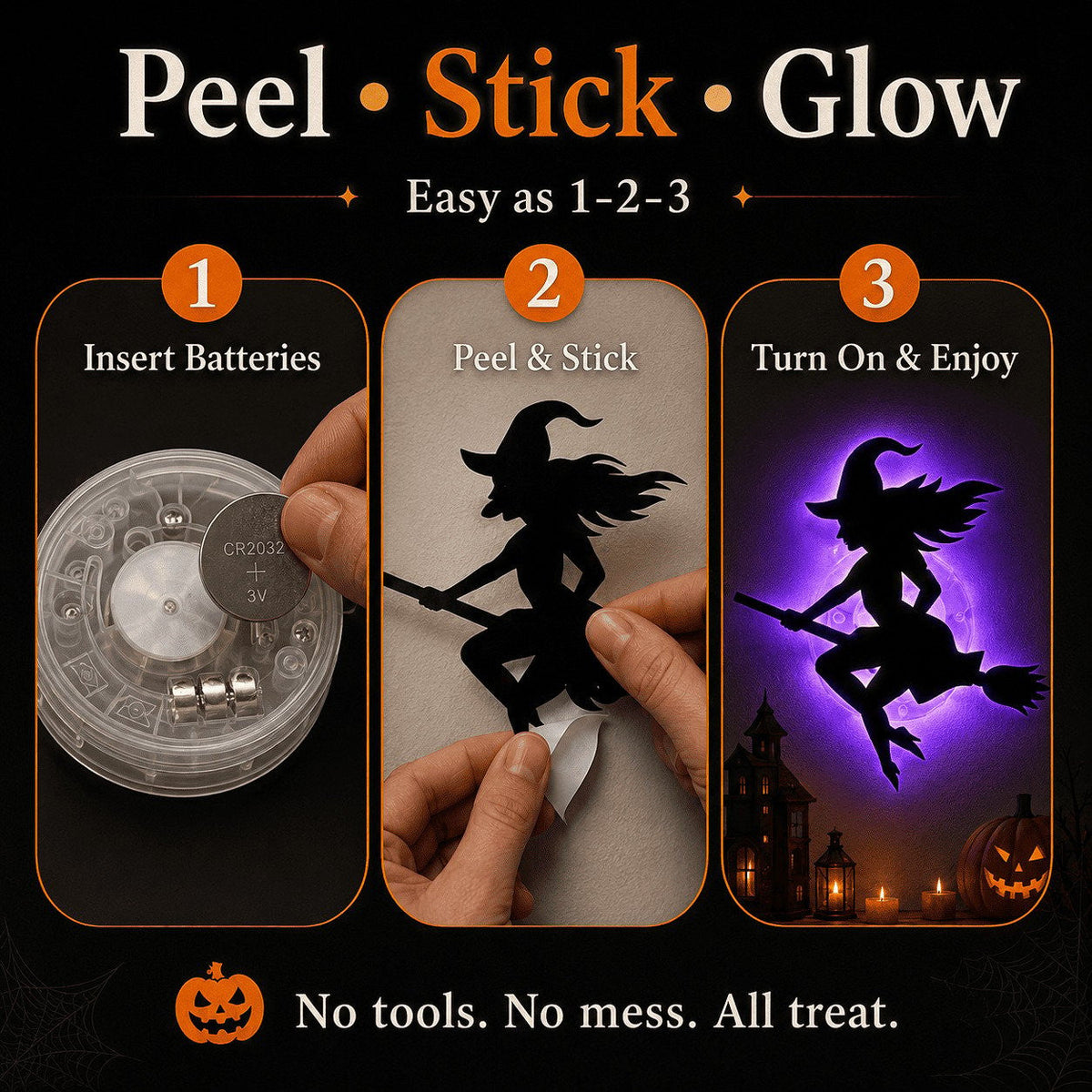 Halloween LED Silhouette Wall Light Stickers