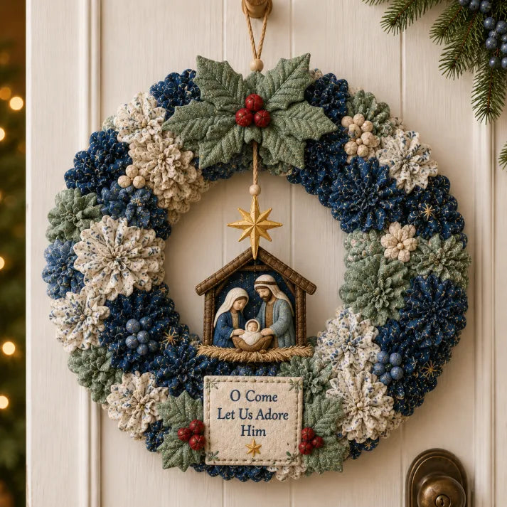 🎄 3D Fabric Poke Wreath DIY Kit2