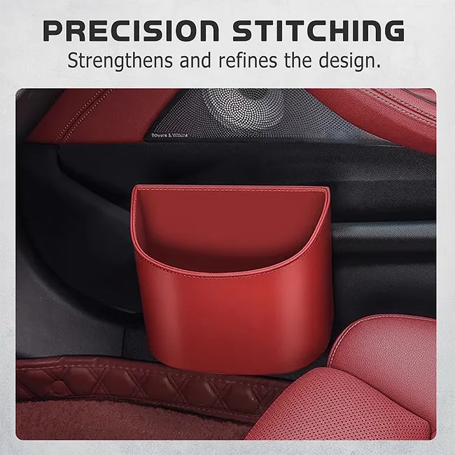 Leather Car Door Cup Holder – 3-in-1 Drink Holder, Storage Organizer & Mini Car Bin