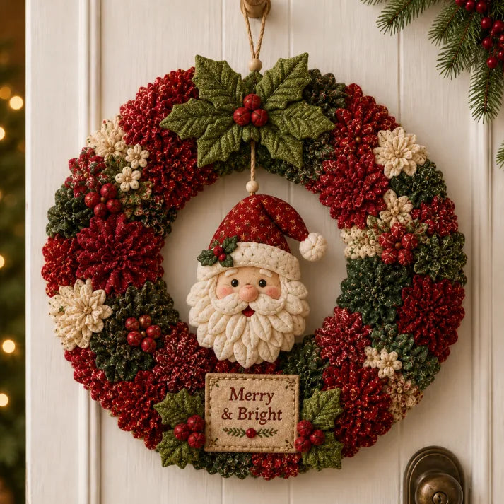 🎄 3D Fabric Poke Wreath DIY Kit2