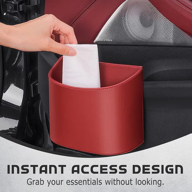 Leather Car Door Cup Holder – 3-in-1 Drink Holder, Storage Organizer & Mini Car Bin