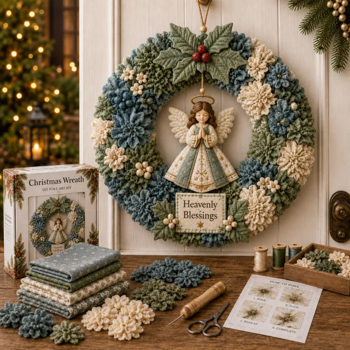 🎄 3D Fabric Poke Wreath DIY Kit2