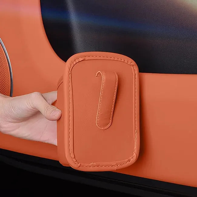 Leather Car Door Cup Holder – 3-in-1 Drink Holder, Storage Organizer & Mini Car Bin
