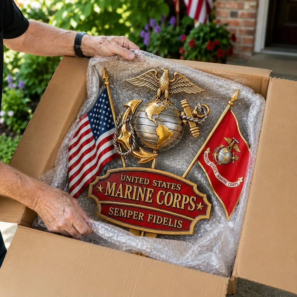 🎖️-US Marine Corps Semper Fidelis Tribute Garden Stake