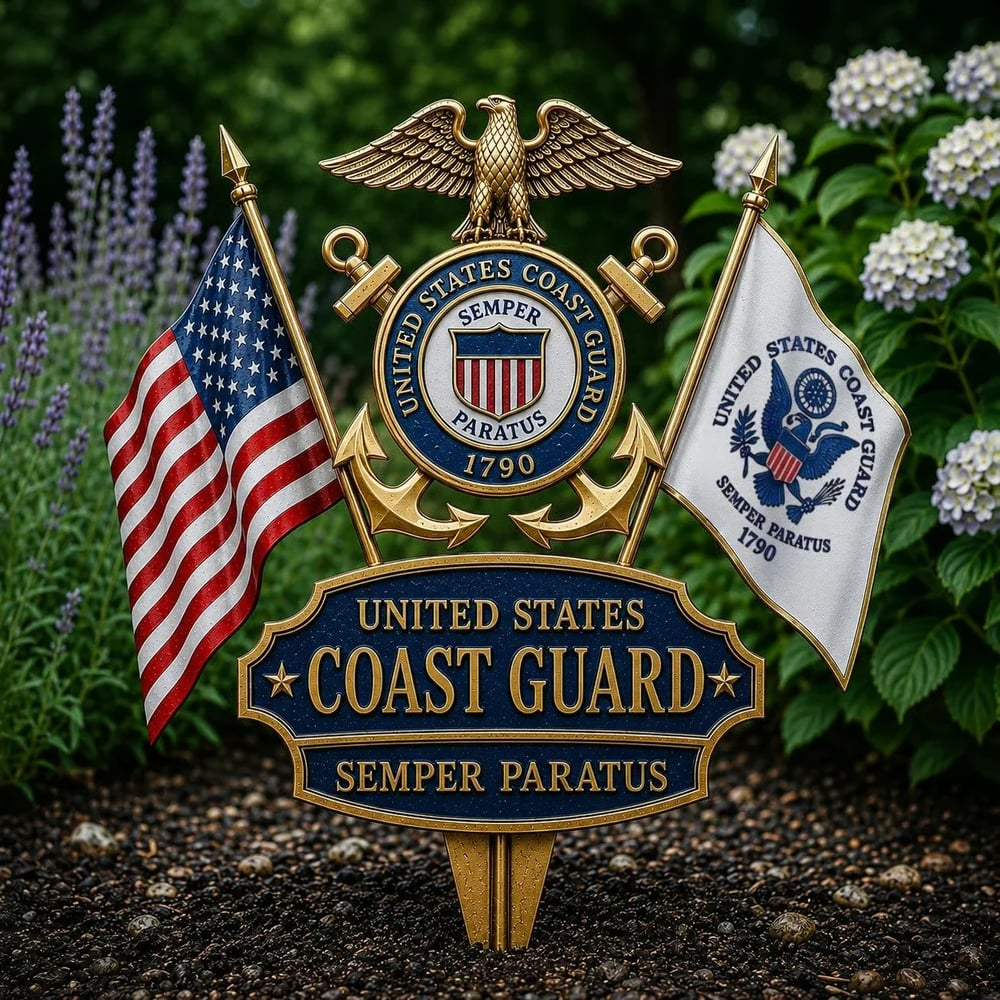 🎖️-US Marine Corps Semper Fidelis Tribute Garden Stake